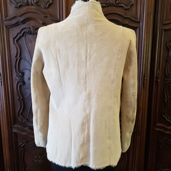 Guess Suede Coat With Faux Fur - Picture 3 of 8